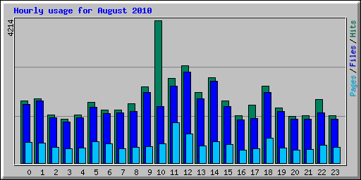 Hourly usage for August 2010